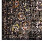 Modway Minu Distressed Floral Lattice Area Rug - 4 ft W x 6 ft L - Black Yellow/Orange-100% Polypropylene