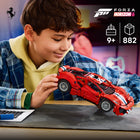 LEGO Technic Ferrari 488 Pista Car-Features a V8 engine with moving pistons and differential