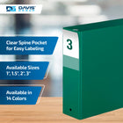 Davis Group Premium Economy Binder - Round Ring - 3" - Green - 6 Pack-Round Ring, Non-Locking