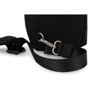 Bugatti Sling Bag with lockable zippers- Black-Adjustable crossbody strap