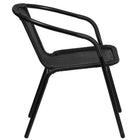 Flash Furniture Black Rattan Indoor-Outdoor Restaurant Stack Chair-Cross Braces provide extra stability