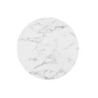 Modway Lippa 28" Round Faux Marble Dining Table - Gold White-Assembly Required