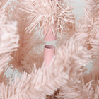 HOMCOM 6' Artificial Christmas Tree with Metal Base - Pink/White-Solid and robust base for better stability