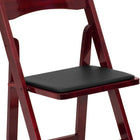 Flash Furniture HERCULES Series Mahogany Wood Folding Chair with Vinyl Padded Seat-Joints Secured with nails and glue