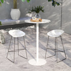 HOMCOM Round Bar Table for 2, Easy Assembly for Home Bar Cocktail Bistro - White-Easy to assemble
