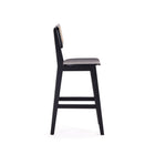 Manhattan Comfort Versailles 15.75" Industry Chic Counter Stool - Black and Natural Cane-Seat Height Measures: 25.98 in. With Weight Capacity of 275 Lbs