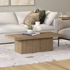 Hudson&Canal Torren 48"W Rectangular Coffee Table - Antiqued Grey Oak-Finished in wood-look antiqued gray oak