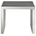 Modway Gridiron Small Stainless Steel Bench - Silver-5