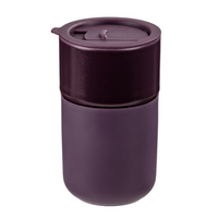 Gry Mattr Ceramic Silicone Sleeve Travel Cup - 360 ml - Violet-Solid ceramic construction with rich violet finish