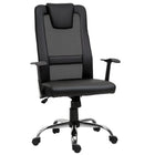 Vinsetto High Back Mesh Computer Desk Chair with Armrests - Black-Executive office chair with quality mesh and PU leather combination