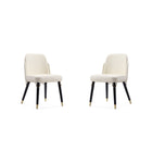 Manhattan Comfort Estelle 20.08" Modern Faux Leather Upholstered Dining Chair - Cream and Black - Set of 2-Modern Dining Chair Perfect for Dining and Home Office Use. Set of 2