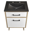 Modway Maverick 24" Bathroom Vanity - Black/Oak-Fixtures Not Included