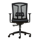 Heartwood ECO-MB Jupiter Series Echo Mesh Mid-Back and Fabric Chair, Black-Mid-back design incorporates adjustable lumbar support combined with variable tilt and height adjustment