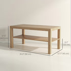 HOMCOM 2 Tier Coffee Table with Storage Shelf for Living Room - Natural Wood-Fits into any setting, including living rooms, offices, or other open spaces