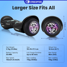 Gyrocopters PRIME Hoverboard for Kids - 15 km/h Speed ​​ - 300 W - 6.5" - LED Wheels - Bluetooth Speaker - Black-Range= 8 Km