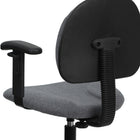 Flash Furniture Fabric Drafting Chair with Adjustable Arms - Grey-Contoured Seat and Back