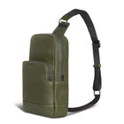 Champs Onyx Leather Sling Bag - Khaki-Front zipper pocket