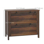 HOMCOM Lateral File Cabinet for Home Office - Brown-Three-section alloy rails for smooth operation