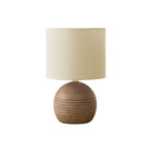 Monarch Specialties 15" H Contemporary Table Lamp - Brown Resin / Beige Shade-Bring some fashionable and trendy flair to your nightstand, end or side table with this 15"h table lamp, crafted from high-quality brown resin featuring a chic textured finish base