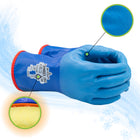 TEMRES Thermal Insulated Polyurethane Coated Rough Grip Seamless Glove - Knit Fleece Liner - Blue - XLarge -Rough Grip