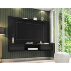 Manhattan Comfort Liberty 70.86" Mid-Century Modern Floating Entertainment Center - Black-Recommended for up to a 65" TV