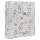 Staples 1" 3-Ring Binder - Travel Stamps-Round ring binder, travel stamps design, holds up to 175 sheets of paper