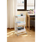 Simply 3 Tier Rolling Cart - White-4 smooth-rolling wheels (2 lockable)
