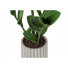 Monarch Specialties 20" Artificial Indoor ZZ Plant - Table - Grey Cement Pot-No assembly required: product dimensions: 11 in. L x 10 in. W x 20 in. H