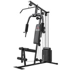 Soozier Home Gym Equipment-Multifunctional Gym: High Pulley, Chest Fly, Chest Press, Leg Extension 