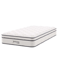 Modway Jenna 10" Innerspring and Foam Twin Mattress-Quilted Pillow-Top Cover