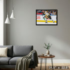 Evgeni Malkin Pittsburgh Penguins Passing Puck - Framed Canvas - 31" x 22"-Ready to hang - arrives fully assembled