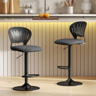 HOMCOM Counter Height Modern Swivel Bar Stools - Black - 2 Pack-Thick foam cushion provides exceptional support and relaxation

