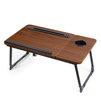 ShoppingAll Portable Foldable Lap Desk for Sofa and Bed - Brown-Safety First Design: Equipped with round edge corners to minimize accidents and ensure a safer user experience.