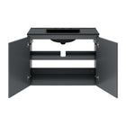 Modway Bryn 36" Wall-Mount Bathroom Vanity - Grey/Black-8" Centerset Faucet Holes