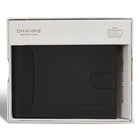 Champs Onyx Leather Bi-Fold Clip Wallet - Black-5 Credit card slots