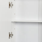HOMCOM Wall Mount Bathroom Medicine Cabinet with Mirror - White-Overall Dimension: 18.9" L x 5.7" W x 17.7" H (48 x 14.5 x 45 cm)