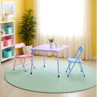 Homy Casa Kid's 3-Piece Table & Chairs Set-Convenient Carry Handle - Designed for easy handling, making it a breeze to move or store the table and chairs when needed.