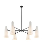 Modway Beacon 6-Light Chandelier - Opal Black-Height-Adjustable Hanging Rods