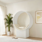 Modway Aperture Round Alcove Accent Chair - White/Ivory-Fluted Pedestal Base