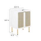 Modway Chaucer 24" Bathroom Vanity Cabinet - White-Adjustable Shelf