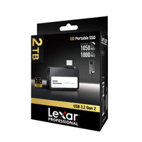 Lexar Professional Go Portable SSD - 2 TB - Black-Ultra-compact so you can always keep it with you for spontaneous creativity anytime, anywhere