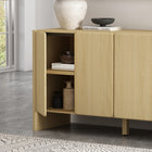Manhattan Comfort Linda 60" Modern 4-Door Sideboard - Natural Oak-4 Storage Compartments with Adjustable Shelves for Customized Storage Solutions