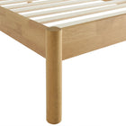 Modway Olea Channel Tufted Boucle Solid Wood Twin Platform Bed - Feather Oak-Weight Capacity: 500 lbs
