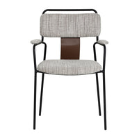 Zuo Couva Dining Chair - Grey Tweed - Set of 2-Soft chenille fabric