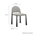 Modway Hayley Upholstered Fabric Dining Side Chair - Black/Camel-Padded Seat