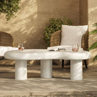 Modway Elowen Outdoor Coffee Table - White-Non-Marking Levelers