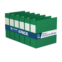 Davis Group Premium Economy Binder - D Ring - 3" - Green - 6 Pack-3 Ring Binder