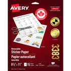 Avery Sticker Project Paper, White, Inkjet, 8-1/2" x 11", 15 Pack (03383)-Make your own customized stickers
