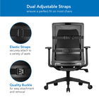 Mount-It! Ergo Collection Full Back Cushion - Black-Washable Cover