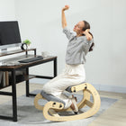HOMCOM - Chaise à genoux ergonomique en bois à bascule pour une meilleure posture - gris-La structure stable en bois de bouleau assure durabilité et soutien 